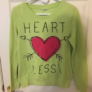 F21 Green Crewneck Sweatshirt Heartless